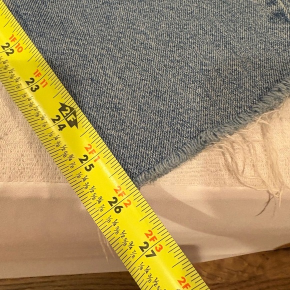 ASOS Design only Emily high waist straight leg frayed ends waist 32 - Picture 6 of 7